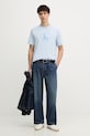 Calvin Klein Jeans tričko pánske bavlnené LV04RB862G modrá SS26