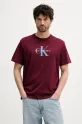 Calvin Klein Jeans tricou imprimeu burgundia LV04RB862G