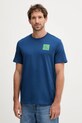 Bombažna kratka majica Calvin Klein Jeans Potisk modra LV04RC859G