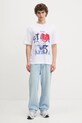 Βαμβακερό μπλουζάκι Hugo Blue 50543495 λευκό AW25