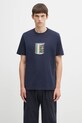 Barbour t-shirt bawełniany x Paul Smith Wax Can nadruk granatowy MTS1526NY91