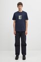 Barbour t-shirt bawełniany x Paul Smith Wax Can MTS1526NY91 granatowy