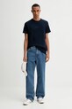 Bavlněné tričko Tommy Jeans DM0DM21778 námořnická modř AW25