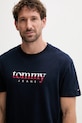 Îmbrăcăminte Tommy Jeans tricou din bumbac DM0DM21978 bleumarin