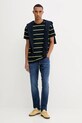 Bavlněné tričko Tommy Jeans DM0DM21983 námořnická modř AW25