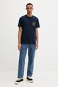 Bavlněné tričko Tommy Jeans DM0DM21987 námořnická modř AW25