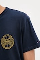 Bavlněné tričko Tommy Jeans námořnická modř DM0DM21987