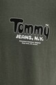 Bombažna kratka majica Tommy Jeans DM0DM22049 zelena