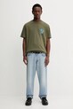 Бавовняна футболка Tommy Jeans DM0DM22060 зелений AW25
