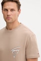 Bavlnené tričko Tommy Jeans hnedá DM0DM22120