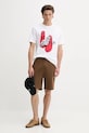 Памучна тениска HUGO 50542560 бежов AW25