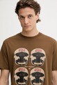 Odzież HUGO t-shirt bawełniany 50542560 brązowy