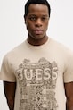 Guess t-shirt bawełniany beżowy M5YI13.I3Z14