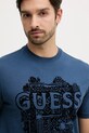 Guess t-shirt bawełniany niebieski M5YI13.I3Z14