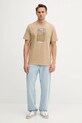 Памучна тениска Guess PANORAMA M5YI18.I3Z14 бежов AW25
