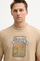 Памучна тениска Guess PANORAMA бежов M5YI18.I3Z14