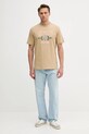 Памучна тениска Guess 4G M5YI22.K8FQ4 бежов AW25