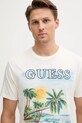 Памучна тениска Guess бежов M5YI38.KBW41