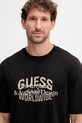 Bavlněné tričko Guess WORLDWIDE černá M5YI49.KBW41