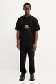 Βαμβακερό μπλουζάκι HUGO 50542817 μαύρο AW25
