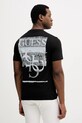 Guess t-shirt bawełniany PAINTERS nadruk czarny M5YI48.KBW41