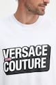 Versace Jeans Couture tricou din bumbac 79GAHP02.CJ01P alb