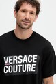 Versace Jeans Couture t-shirt bawełniany czarny 79GAHP02.CJ01P