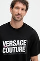 Bavlnené tričko Versace Jeans Couture čierna 79GAHP02.CJ01P