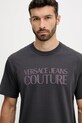 Versace Jeans Couture t-shirt bawełniany szary 79GAHE05.CJ00E