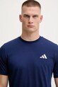 adidas pamut póló 3-Stripes sötétkék JV6785