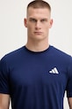 adidas tricou din bumbac 3-Stripes bleumarin JV6785