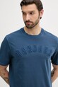 Barbour tricou din bumbac BANFORD bleumarin MTS1443