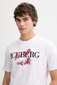Iceberg t-shirt bawełniany biały F010.6325
