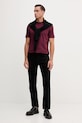 Βαμβακερό μπλουζάκι Karl Lagerfeld 554235.755051 μπορντό AW25