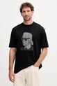 Karl Lagerfeld t-shirt bawełniany nadruk czarny 554225.755144