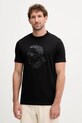 Karl Lagerfeld t-shirt bawełniany nadruk czarny 554225.755046