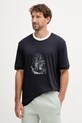 Armani Exchange t-shirt bawełniany nadruk czarny XM001075.AF12308