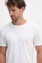 Frescobol Carioca t-shirt z domieszką lnu biały 1573.01