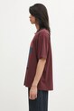 by Parra cotton t-shirt Protect the sun 54401. maroon AW25
