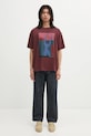 by Parra cotton t-shirt Protect the sun 54401. maroon