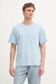 Pepe Jeans tricou din bumbac uni albastru PM509965