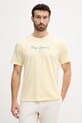 Pepe Jeans t-shirt bawełniany nadruk żółty PM509979