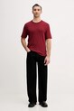 Sisley t-shirt bawełniany 3YNVS104Q bordowy AW25