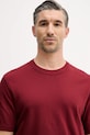 Sisley t-shirt bawełniany bordowy 3YNVS104Q