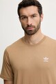 Bavlněné tričko adidas Originals Trefoil Essential hnědá JX2824