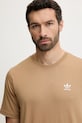 Bavlněné tričko adidas Originals Trefoil Essential hnědá JX2824