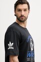 adidas Originals pamut póló 90S Football Tee fekete JX3064
