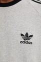 adidas Originals pamut póló 3-Stripes JY1369 szürke