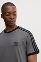 Памучна тениска adidas Originals 3-Stripes сив JY1373