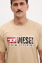 Bavlněné tričko Diesel T-NORM-T6 béžová A19436.0PLAT